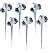Hourleey 6 Pack 1/2 inch Zinc Alloy Lawn Sprinkler Spike Base, Water Flow Thru Sprinkler for Yard...