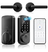 DESLOC B200 Fingerprint Smart Lock with 2 Elegant Round Lever Handles | 8-in-1 Unlock, Elegant Ro...