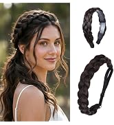 MaopaoBeauty Braided Headband &amp; Stretch Braid Headband (2PCS) | Braided Headbands for Women in Co...