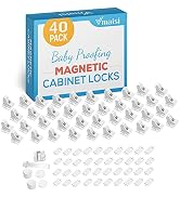 Vmaisi Adhesive Magnetic Locks for Cabinets &amp; Drawers (40 Locks and 4 Keys)