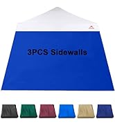 JANCANOPY Blue SunWall for 10x10 Slant Leg Pop Up Canopy,3 Pack Sidewalls Only