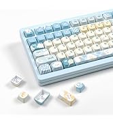 134keys Cute Keyboard Keycap PBT Blue Keycaps 60 65 75 100 Percent, MOA Profile Dye-Sublimation C...