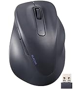 ELECOM Wireless Ergonomic Shape Mouse, 2.4GHz with Mini USB Receiver, Silent Click, Right Hand 20...