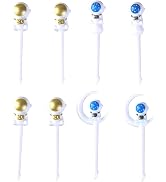 8Pcs Astronaut Fruit Fork for Kids, Fun Bento Picks Fruit Food Toothpicks Cocktail Picks green