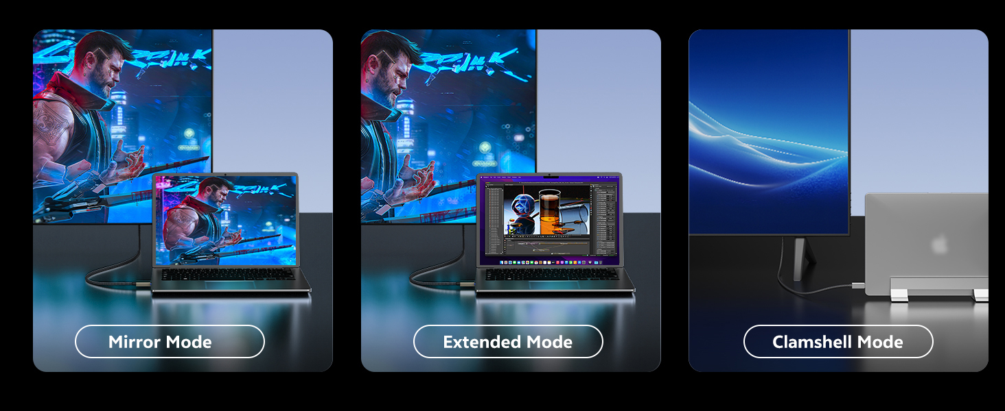 multiple mode, mirror extend clamshell