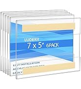 Ludery Acrylic Sign Holder 5x7 Horizontal, Wall Mount Sign Holder Door Sign Holder Memo Holder Cl...