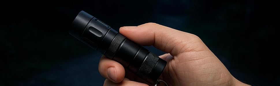 Mini Keychain Flashlight. EAsy Access snap on and off