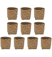 20 Pcs Mini Straw Woven Basket,Miniature Flower Baskets,Hand Woven Storage Basket for Party Favor...
