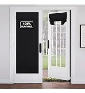 NICETOWN Black French Door Curtains for Window, 100% Blackout Thermal Insulated Window Covering f...