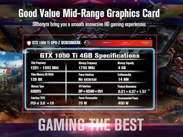 SRhonyra GTX 1050 Ti 4gb gaming graphics card