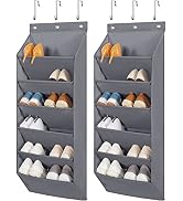 STORAGE MANIAC Over the Door Shoe Organizer, 2 Pack Hanging Shoe Organizer, 6-Tier Large Deep Poc...