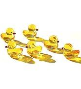 H&amp;D HYALINE &amp; DORA 6 Pcs Mini Yellow Glass Duck Figurines Crystal Animal Collectible Sculptures f...