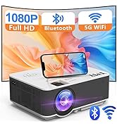 Mini Projector with 5G WiFi and Bluetooth, Native 1080P Portable Projector, 9500 Lumens