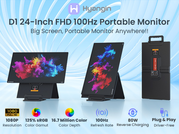 D1 24-Inch FHD 100Hz Large Portable Monitor