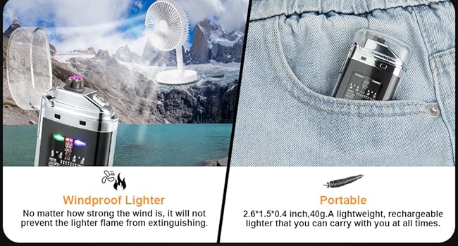 Electric Lighter, USB Rechargeable Lighter, Plasma Dual Arc Lighter