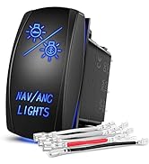 Nilight NAV/ANC Rocker Switch 7Pin Navigation Anchor Lights Toggle Switch On Off On DPDT Laser Et...