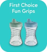 NUK First Choice Fun Grips Hard Spout Straw Cup 2.0, 10 oz. Sippy Cup with Handles, 4-pack