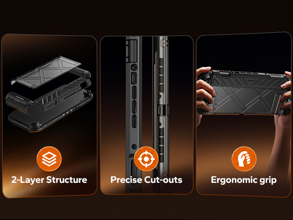 JEMDO Switch 2 Dockable Protective Case, Military-Grade Slim Cover with Shockproof Hard PC Shell