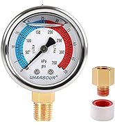 UHARBOUR Water Pressure Gauge, Glycerin Filled Pool Filter Pressure Gauge 0-50 PSI/350KPA,2" Dial...