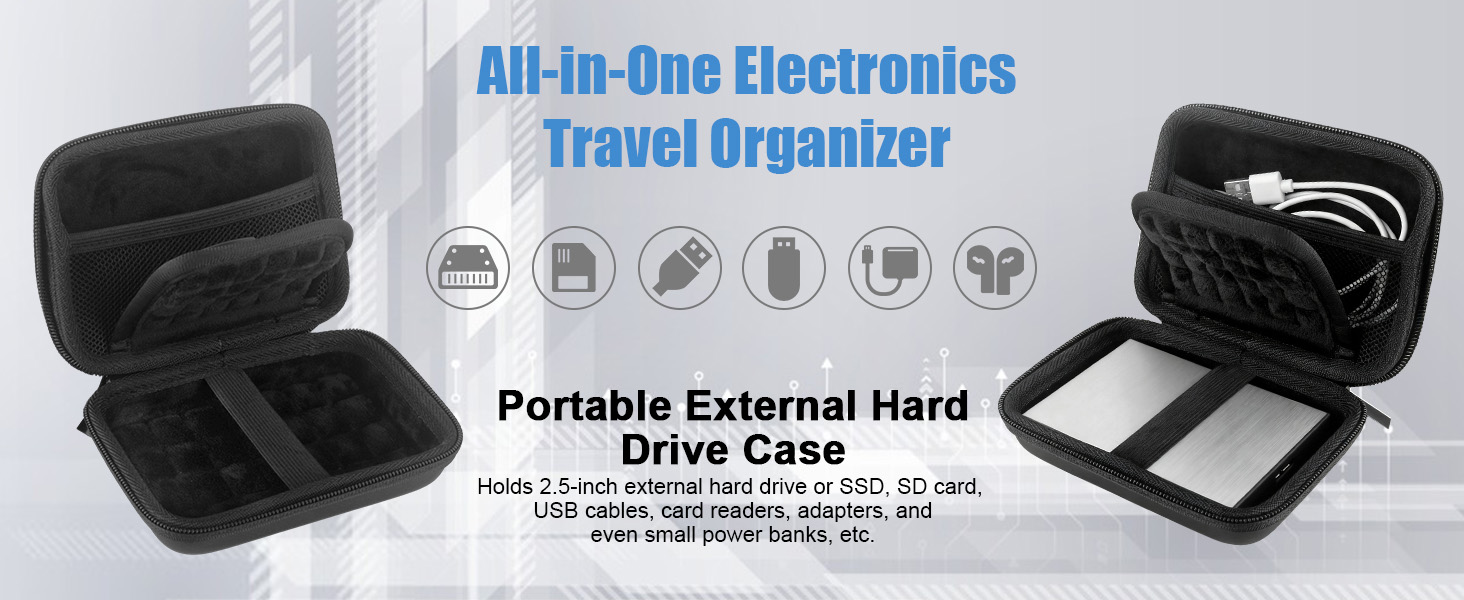 Portable External Hard Drive Case