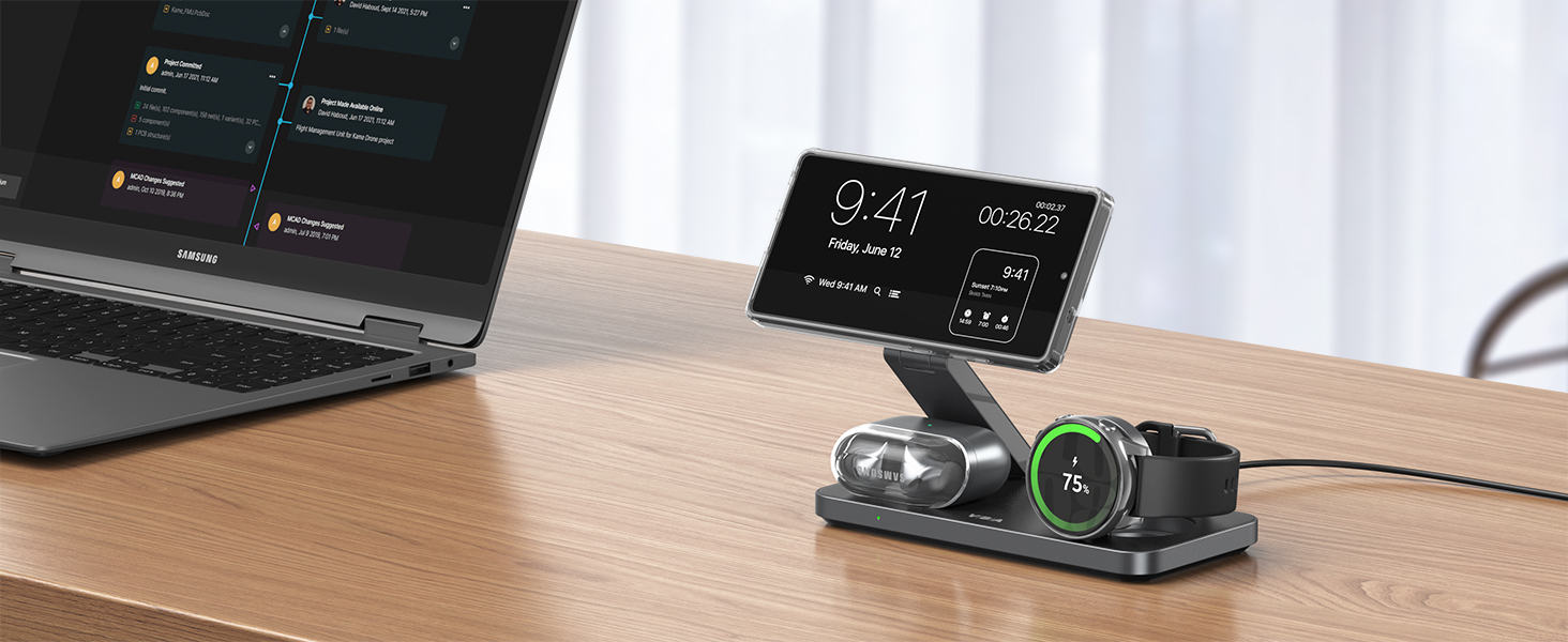 3 in 1 Foldable Magnetic Wireless Charging Station for Samsung