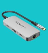 EZQuest USB C Hub - 7 in 1 USB C Docking Station with HDMI 4K - USB-C Hub Includes Ethernet Adapt...