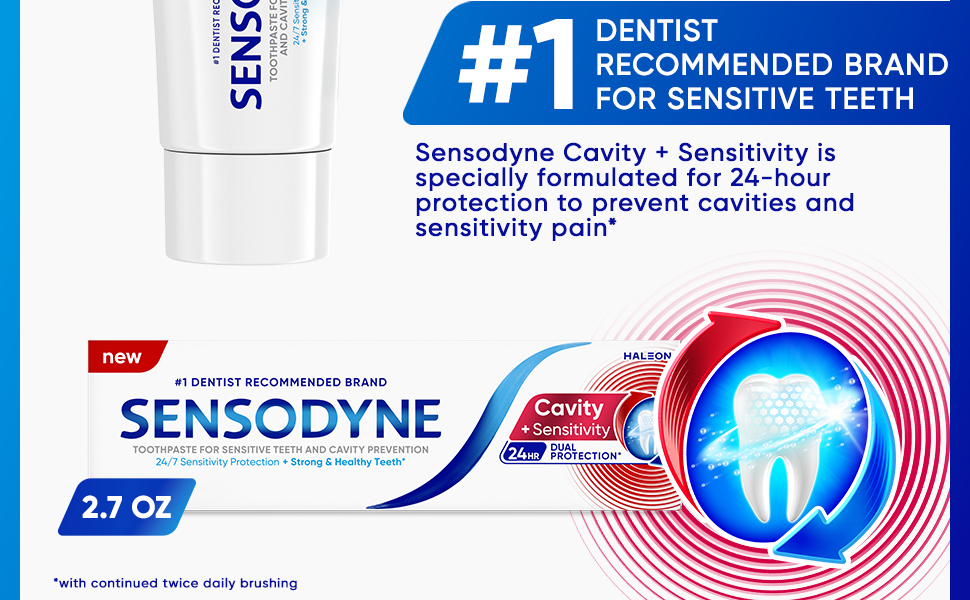 Sensodyne Cavity + Sensitivity 2.7 oz toothpaste tube