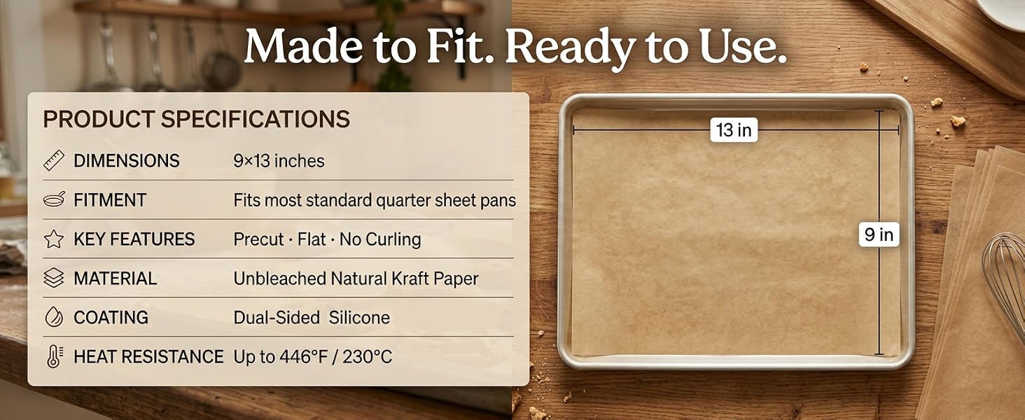 Precut to Fit. Drop In and Cook.