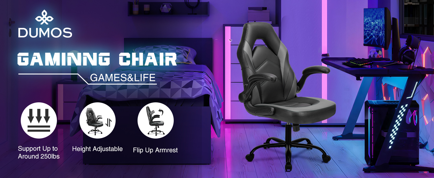 Big and Tall Office Desk Leather Gaming Computer Chair