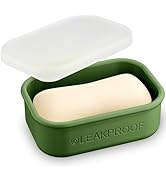 Quatish Compact Leakproof Travel Soap Case, Silicone Soap Box with Draining Layer, Enhanced Soap ...