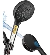 BRIGHT SHOWERS Filtered Shower Head with Handheld, High Pressure 9 Spray Mode Showerhead with Lon...