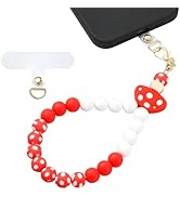 BEEFLYING Silicone Beaded Phone Wrist Strap, Cellphone Lanyard with Tether Tab, Elastic Hands-Fre...