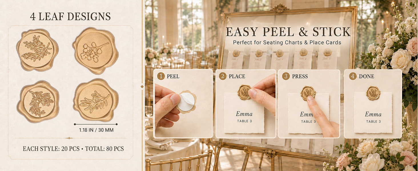 LIGHT GOLD WAX SEAL STICKERS