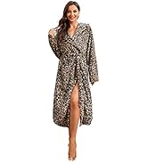 HEARTNICE Womens Hooded Fleece Robe, Soft Bathrobe for Womens, Cute Long House Coat
