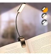 Glocusent 13 LED Rechargeable Book Light for Reading at Night, Eye-Caring 3 Amber Colors &amp; Steple...