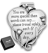Anwlki Heart-Shaped Visor Clip Car Visor Medal Accessories Bless Driving Safety Prayer Religious ...