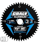 CRALY 5-3/8 Inch 50 Teeth Aluminum and Non-Ferrous Metal Cutting Circular Saw Blade, 20 mm Arbor,...