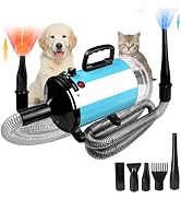 Xapigo Dog Vacuum &amp; Dryer for Shedding Grooming,5.2HP/ 3800W Dog Grooming Kit,Adjustable Speed an...