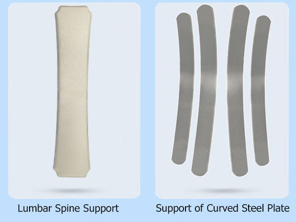 STRONGER SUPPORT, 1 LUMBAR SPINE SUPPORT+SUPPORT OF 4 CUREED STEEL PLATES