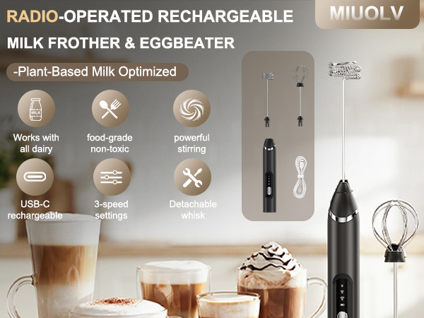 rechargeable milk frother usb charging