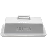 MKYHBOO Ceramic Butter Dish With Lid for Countertop, Covered Butter Container, Large Butter Holde...