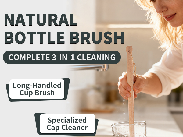 natural bottle brush set