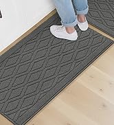 COSY HOMEER 48x20 Inch/30X20 Inch Kitchen Rug Mats Made of 100% Polypropylene 2 Pieces Soft Kitch...