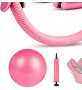 Pilates Ring Set 15 PCS, Home Pilates Essentials Kit for Women, 12”Pilates Ring and 9”Ball Set, P...