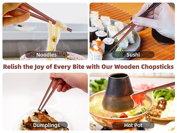 Hardwood Chopsticks Reusable Japanese Style Natural Wood Chop Stick
