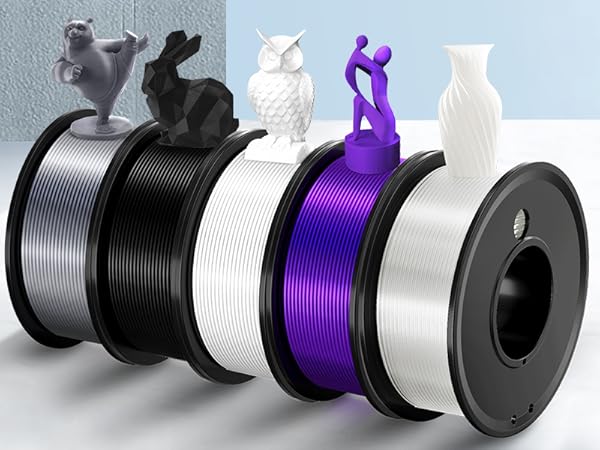 White Black Silver Purple Clear Fillament 1.75 mm Pla bundle
