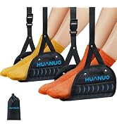 HUANUO 2 Pack Airplane Foot Hammock, Airplane Travel Foot Rest with Memory Foam, Portable Travel ...