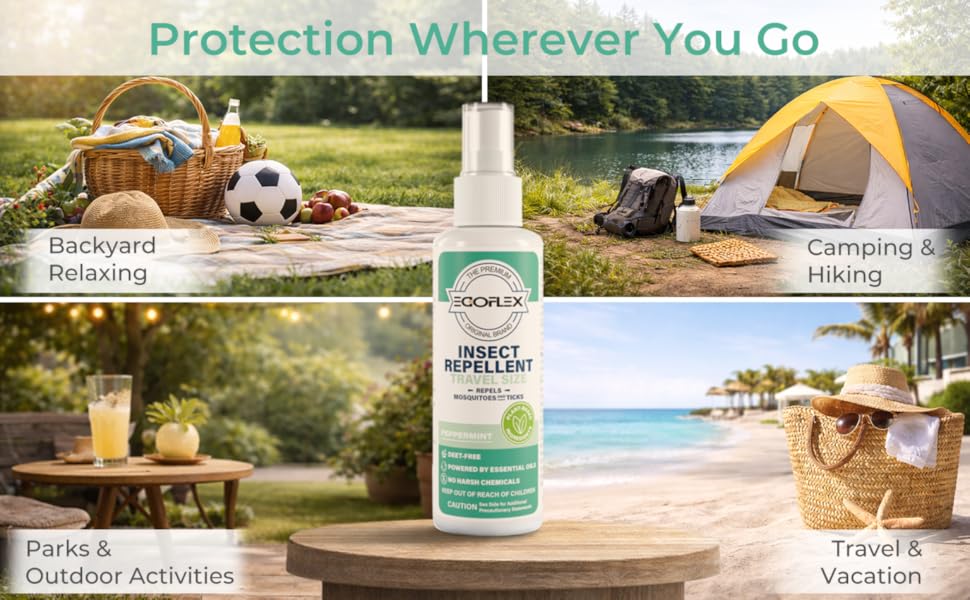 Insect repellent suitable for backyard, camping, outdoor activities, and travel