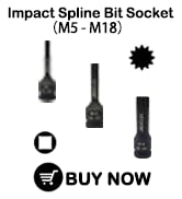 1/2 inch spline metric impact drive bit socket key tool cr-mo chrome molybdenum steel lengthen