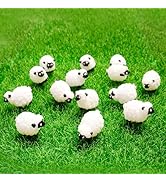 Bbiamsleep 40 Pcs Miniature Sheep Figurines Mini White Sheep Figurines Resin Sheep Cake Topper Mi...